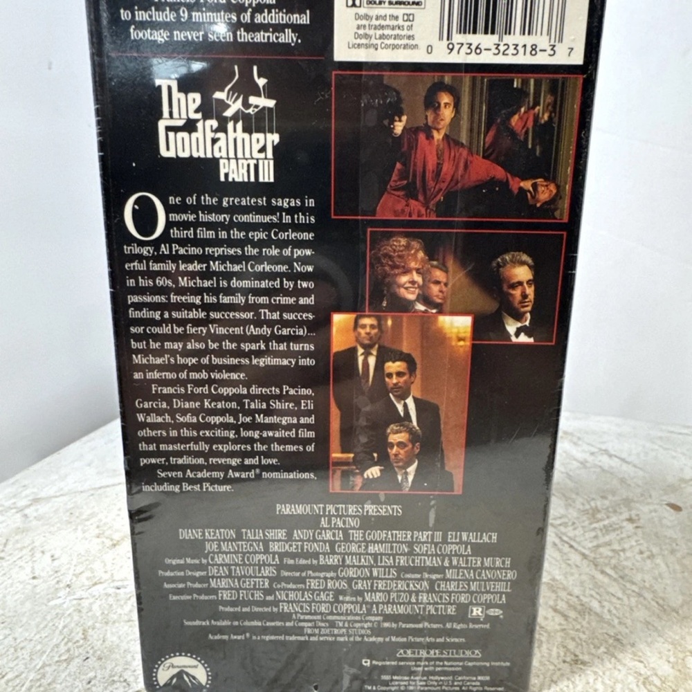 The Godfather Trilogy VHS Set Godfather VHS Lot Watermarked Sealed 1,2&3 - Picture 7 of 7